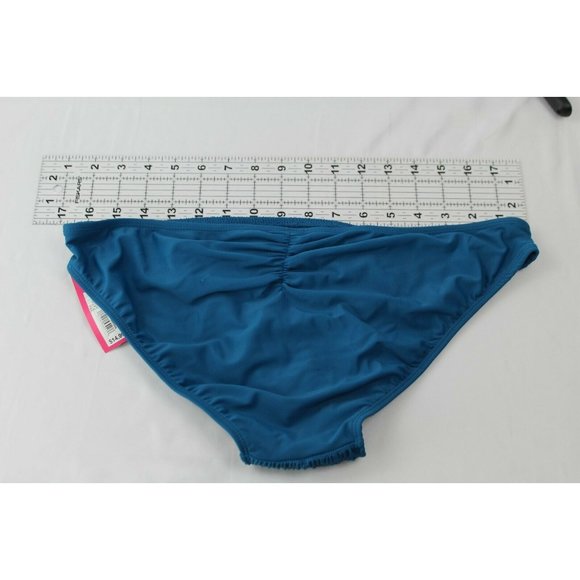 Xhilaration Teal smocked  "Cheeky" bikini bottom swimwear Size XL - Picture 3 of 3